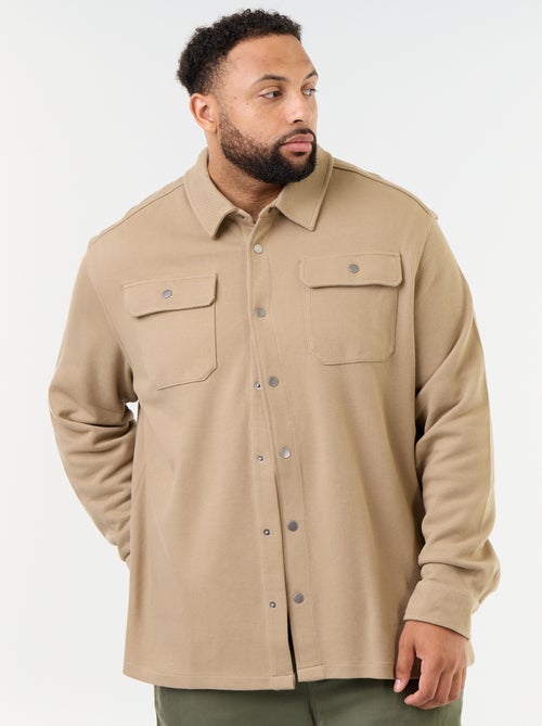 Sobrecamisa lisa em malha piqué - Kiabi