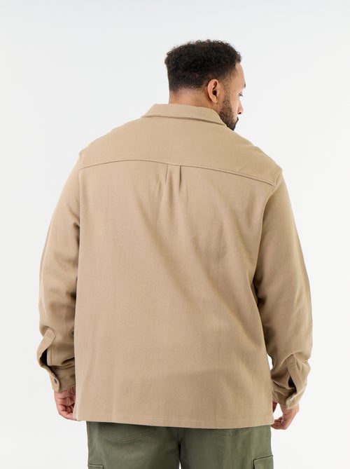 Sobrecamisa lisa em malha piqué - Kiabi