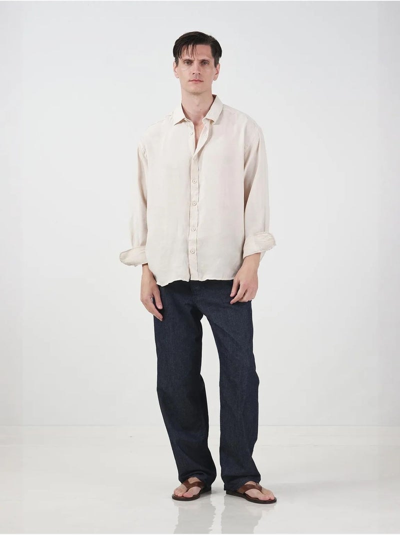 Sobrecamisa oversize em algodão liso giesto Bege natural - Kiabi