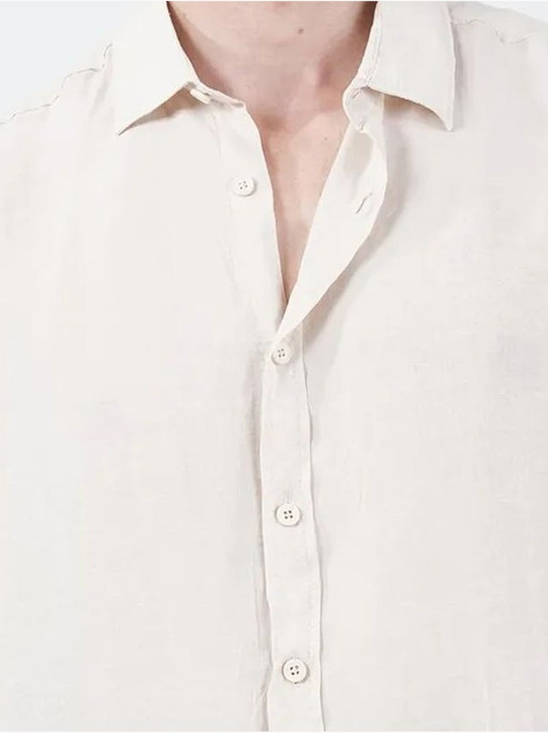 Sobrecamisa oversize em algodão liso giesto Bege natural - Kiabi