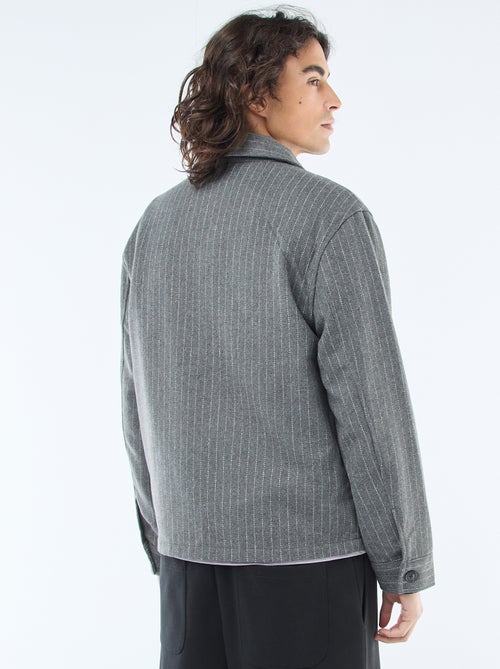 Sobrecamisa quente lisa com bolsos de aba - Kiabi