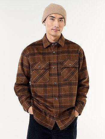 Sobrecamisa xadrez de flanela
