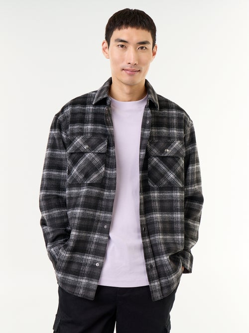 Sobrecamisa xadrez de flanela - Kiabi