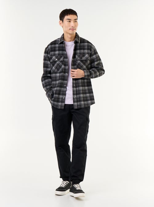 Sobrecamisa xadrez de flanela - Kiabi
