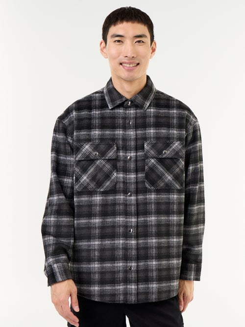 Sobrecamisa xadrez de flanela - Kiabi