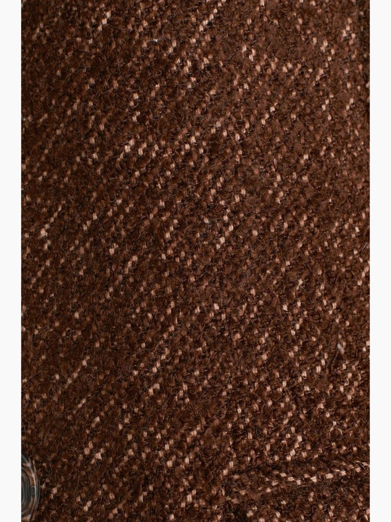 Sobretudo comprido em tweed texturizado dilvin Castanho - Kiabi