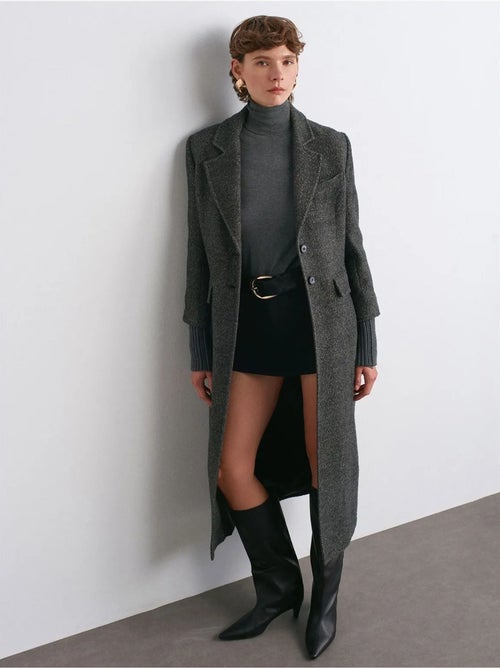 Sobretudo comprido em tweed texturizado dilvin - Kiabi Sobretudo comprido em tweed texturizado dilvin - Kiabi