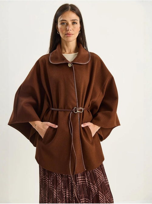 Sobretudo comprido oversized em mistura de lã texturizada com colarinho de casaco lucci - Kiabi Sobretudo comprido oversized em mistura de lã texturizada com colarinho de casaco lucci - Kiabi