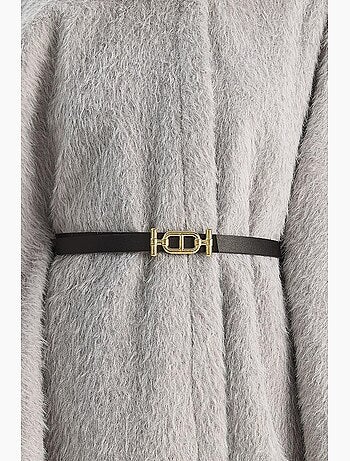 Sobretudo oversized texturizado com botões lucci