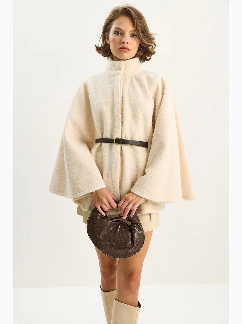 Sobretudo oversized texturizado com fecho de botões lucci Bege-argila - Kiabi