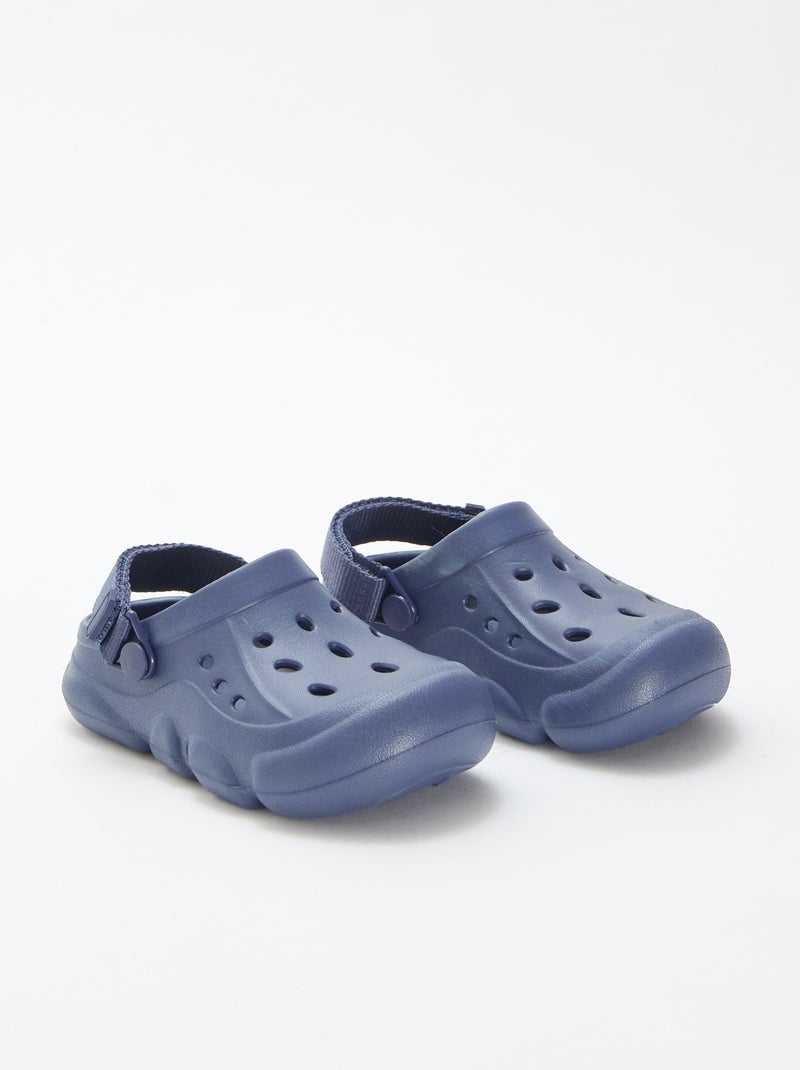 Socas de plástico moldado com tira de velcro AZUL - Kiabi