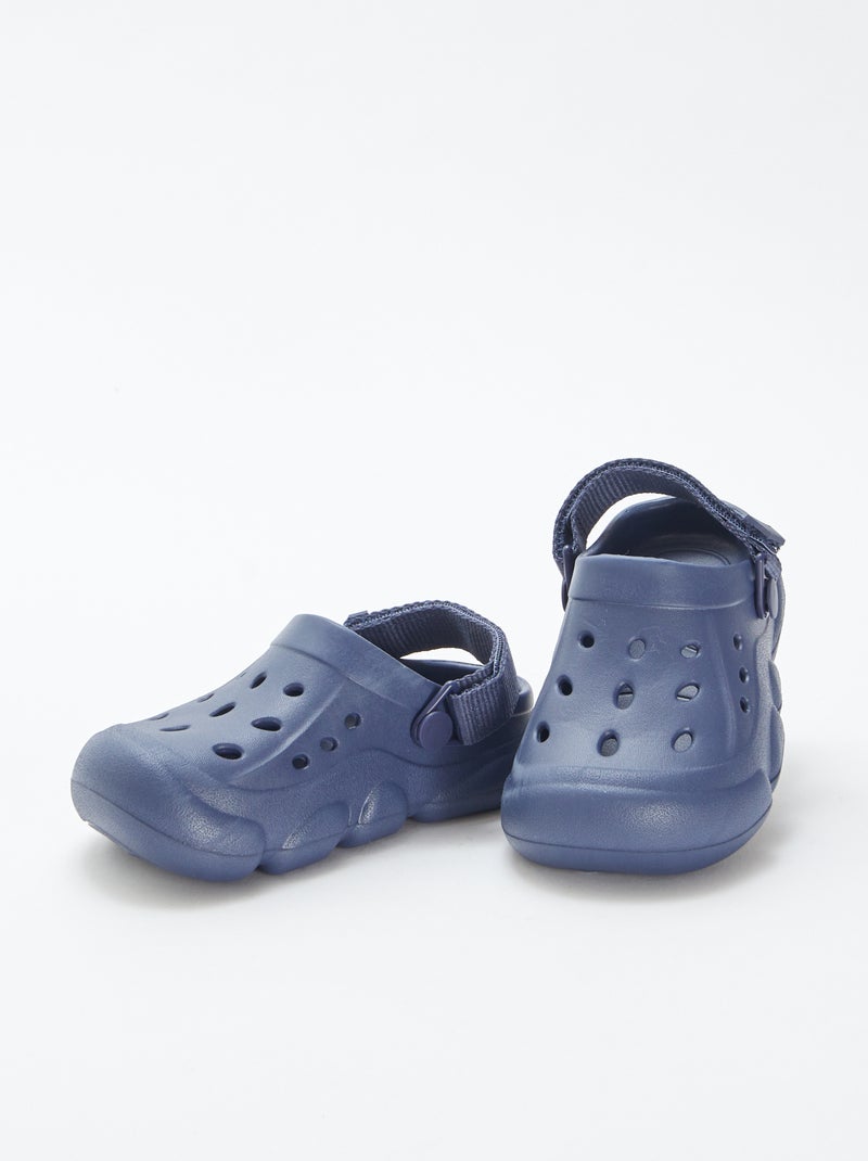 Socas de plástico moldado com tira de velcro AZUL - Kiabi