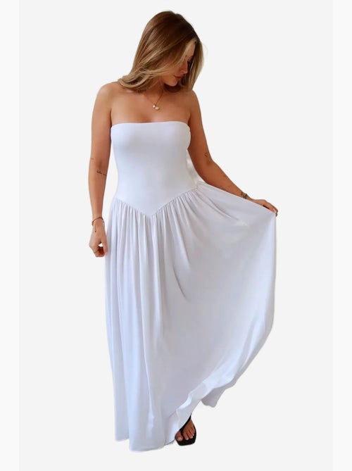 Sofie vestido maxi justo sem alças hiccup - Kiabi