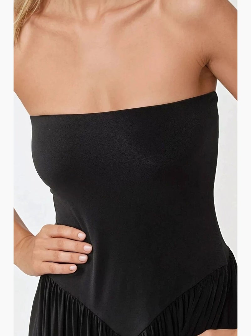 Sofie vestido maxi justo sem alças hiccup Preto - Kiabi