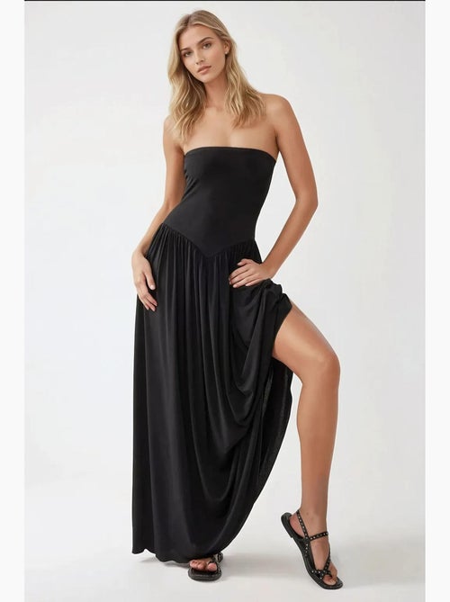 Sofie vestido maxi justo sem alças hiccup - Kiabi