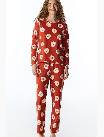 Soft bloom conjunto de pijama comprido com calças e mangas compridas floral penti