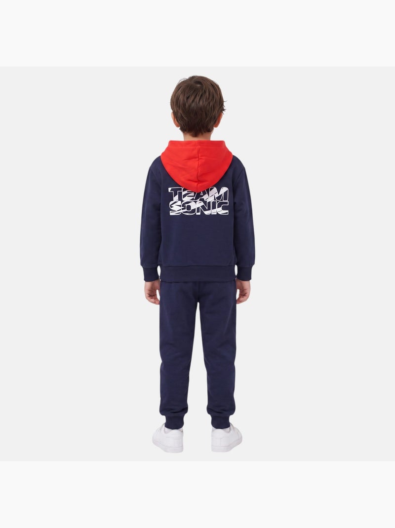 Sonic - conjunto de camisola com capuz e calças de treino estampadas Azul-marinho - Kiabi