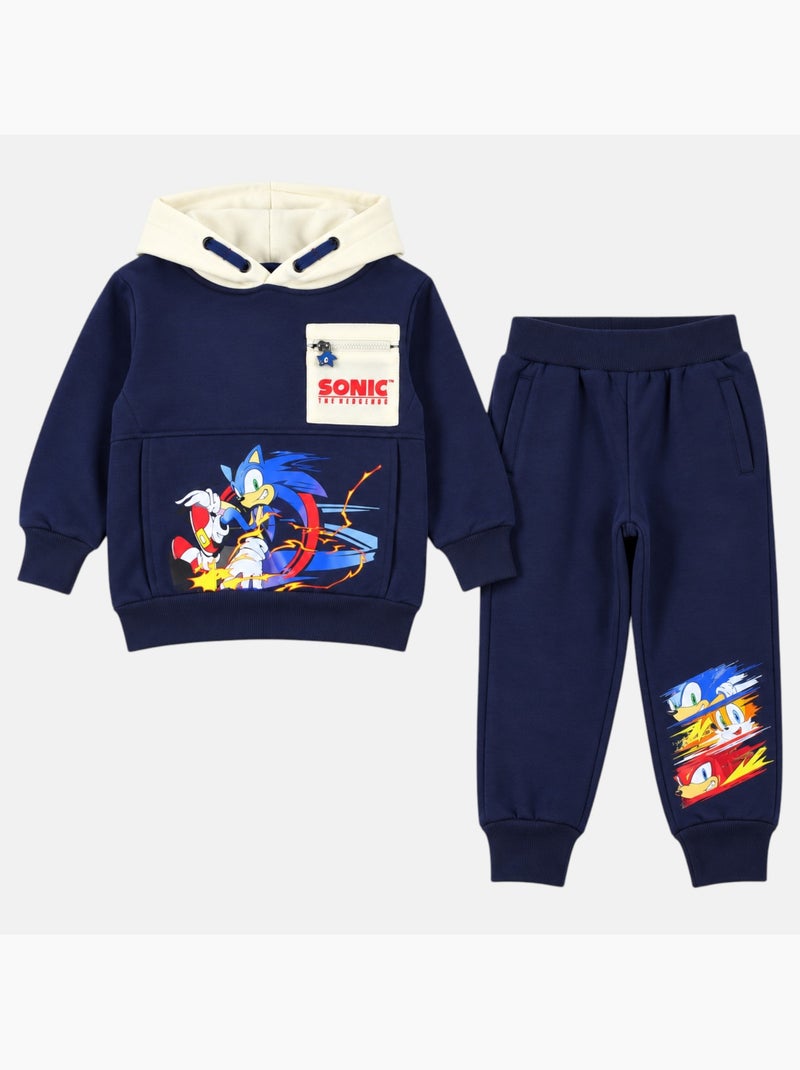Sonic - conjunto de camisola e calças de treino estampadas, com acabamento em canelado Azul-marinho - Kiabi