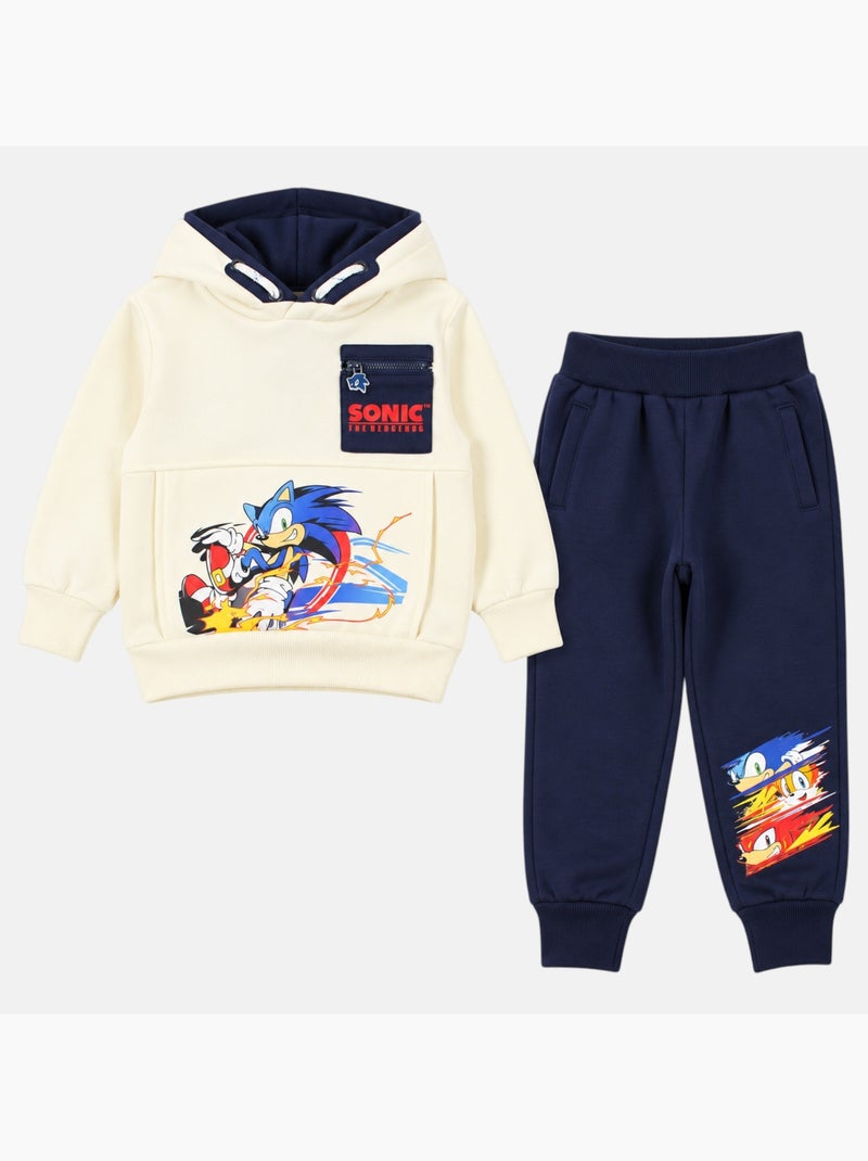 Sonic - conjunto de camisola e calças de treino estampadas, com acabamento em canelado Branco - Kiabi