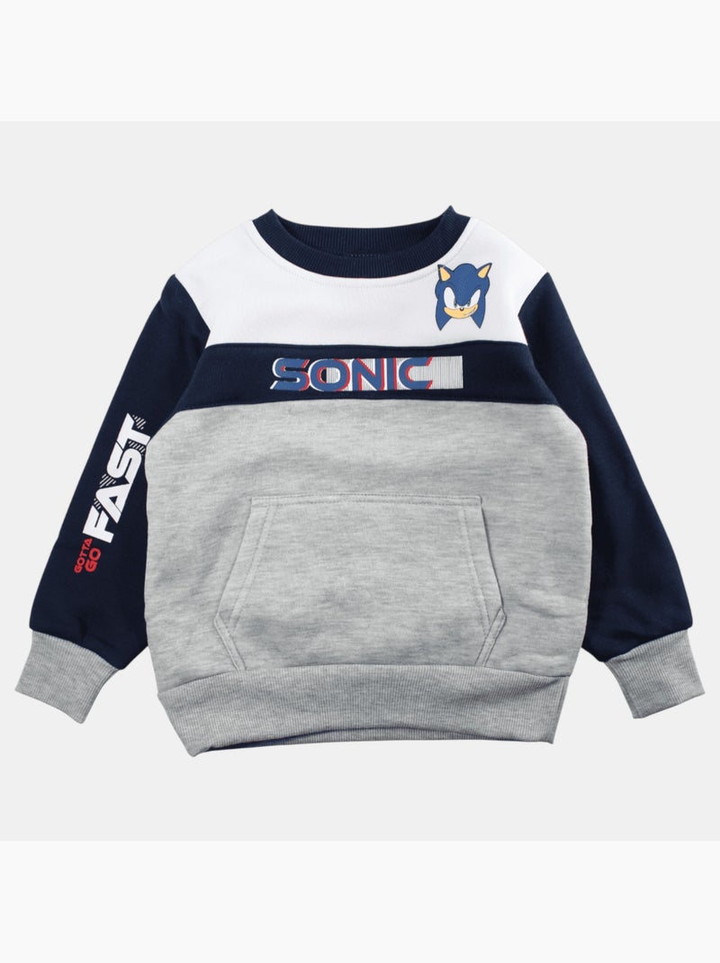 Sonic - Conjunto sweat e calças de jogging menino estampado Cinza - Kiabi