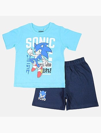 Sonic - Conjunto t-shirt e calção menino com padrão