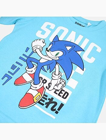 Sonic - Conjunto t-shirt e calção menino com padrão