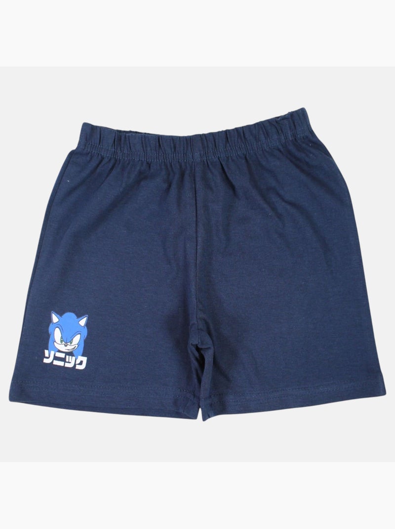 Sonic - Conjunto t-shirt e calção menino com padrão Azul - Kiabi