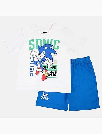 Sonic - Conjunto t-shirt e calção menino com padrão