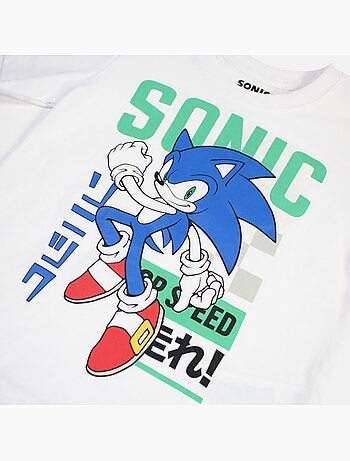 Sonic - Conjunto t-shirt e calção menino com padrão