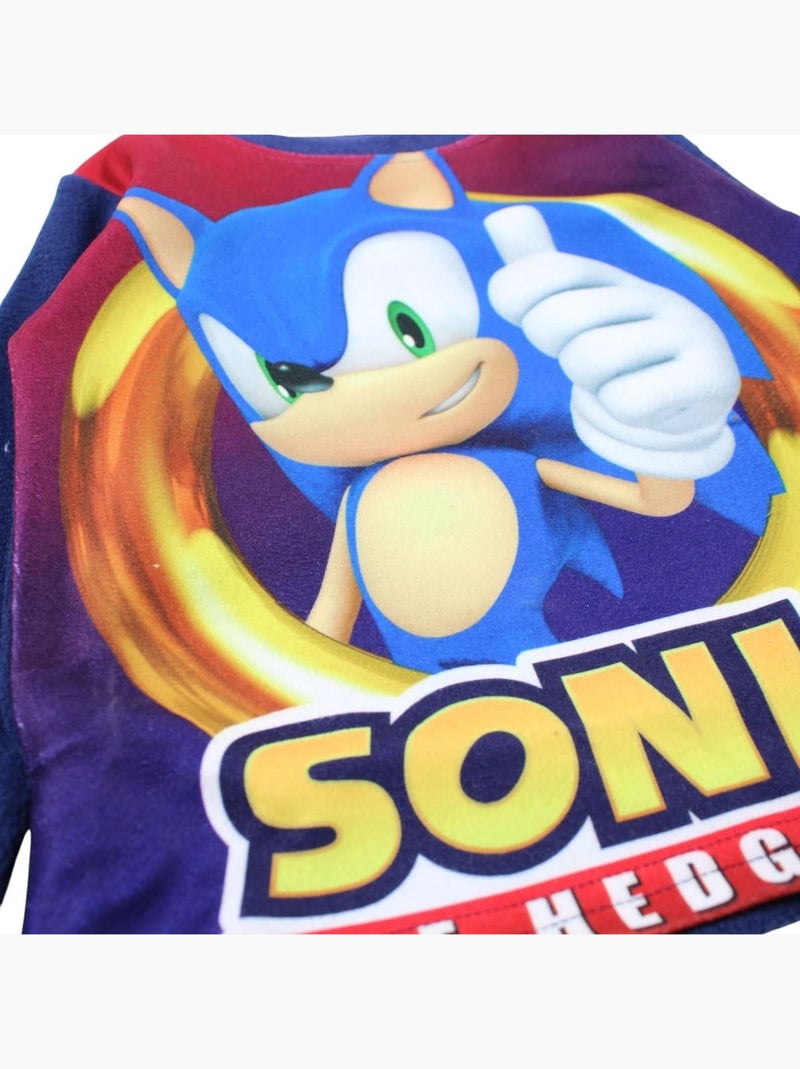 Sonic - Pijama polar menino estampado Azul-marinho - Kiabi