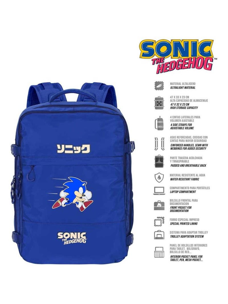 Sonic The Hedgehog Action Mochila de Viagem Mercury Grande 47x23x33cm, Azul Azul - Kiabi