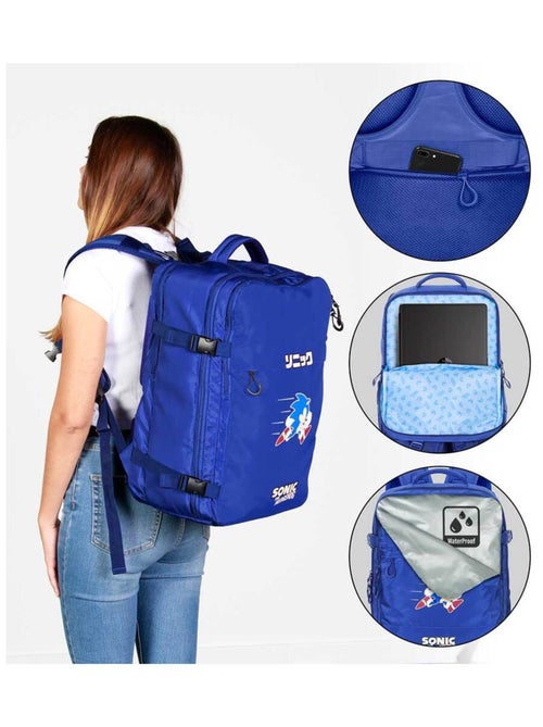 Sonic The Hedgehog Action Mochila de Viagem Mercury Grande 47x23x33cm, Azul - Kiabi Sonic The Hedgehog Action Mochila de Viagem Mercury Grande 47x23x33cm, Azul - Kiabi