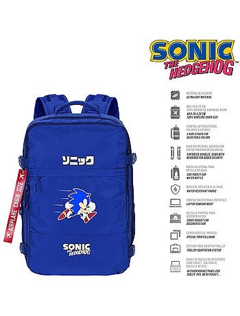 Sonic The Hedgehog Action Mochila Mercury Viagem Cabine Avião 40x20x25cm, Azul