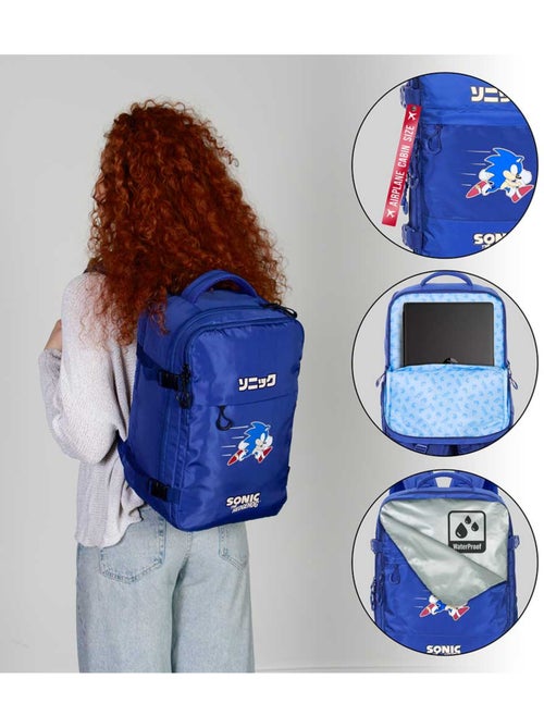 Sonic The Hedgehog Action Mochila Mercury Viagem Cabine Avião 40x20x25cm, Azul - Kiabi Sonic The Hedgehog Action Mochila Mercury Viagem Cabine Avião 40x20x25cm, Azul - Kiabi