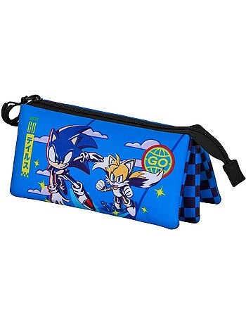 Sonic The Hedgehog Go Estojo Triplo, Azul