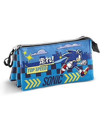 Sonic The Hedgehog Go Estojo Triplo, Azul