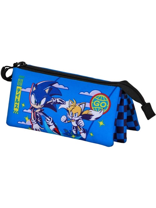 Sonic The Hedgehog Go Estojo Triplo, Azul - Kiabi Sonic The Hedgehog Go Estojo Triplo, Azul - Kiabi
