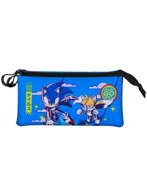 Sonic The Hedgehog Go Estojo Triplo, Azul - Kiabi Sonic The Hedgehog Go Estojo Triplo, Azul - Kiabi