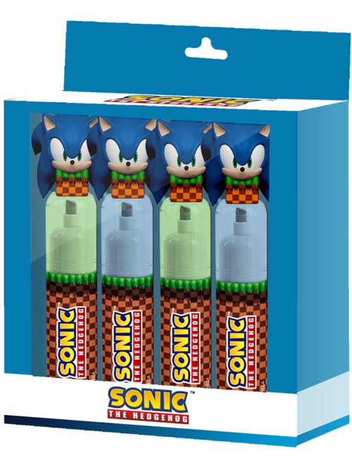 Sonic The Hedgehog Mix Pack de 4 Marcadores Fluorescentes, Multicolorido - Kiabi
