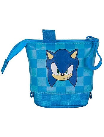 Sonic The Hedgehog Sight Estojo Cute + 2 Canetas de Gel Apagáveis, Azul