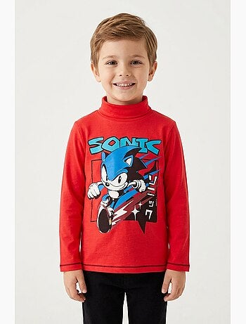 Sous-pull vermelho menino sonic - licença oficial