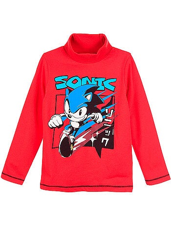 Sous-pull vermelho menino sonic - licença oficial