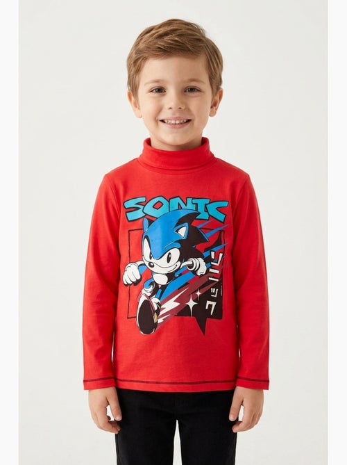 Sous-pull vermelho menino sonic - licença oficial - Kiabi