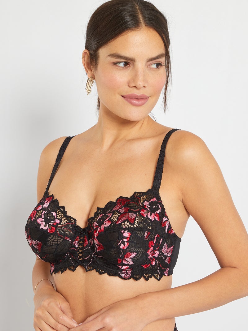 Soutien Arum Gala 'Sans Complexe' Preto/ Rosa - Kiabi