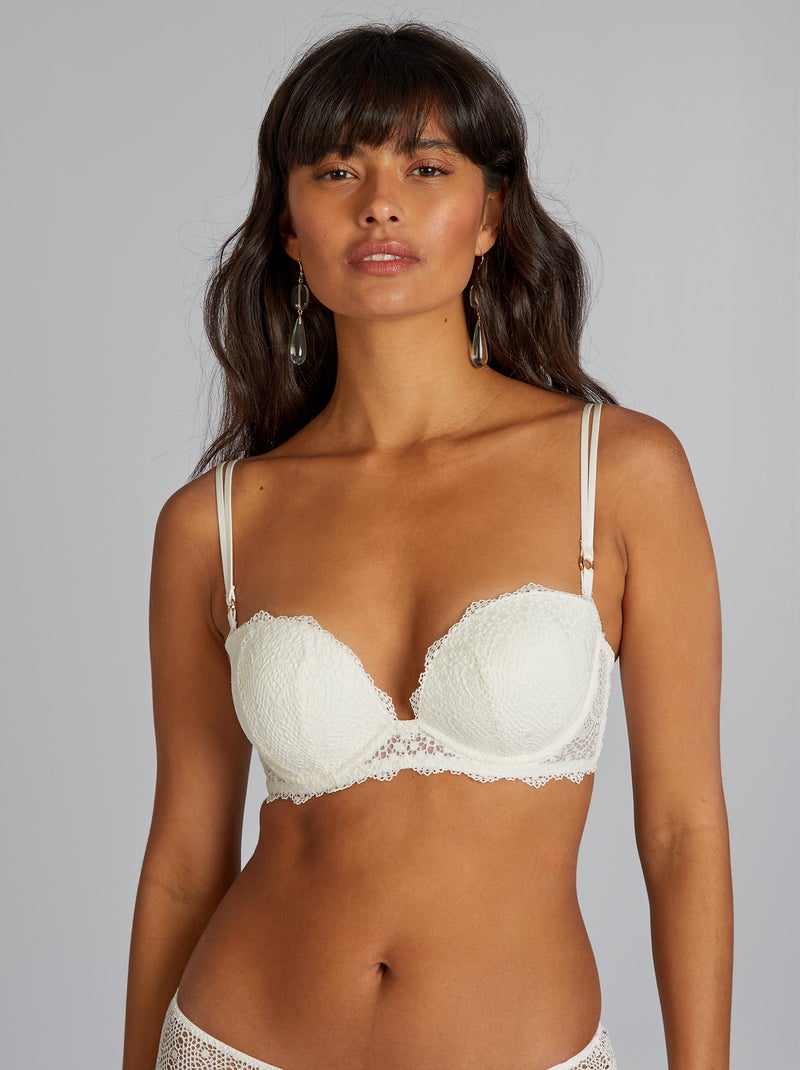 Soutien balconette com alças em várias posições Branco - Kiabi