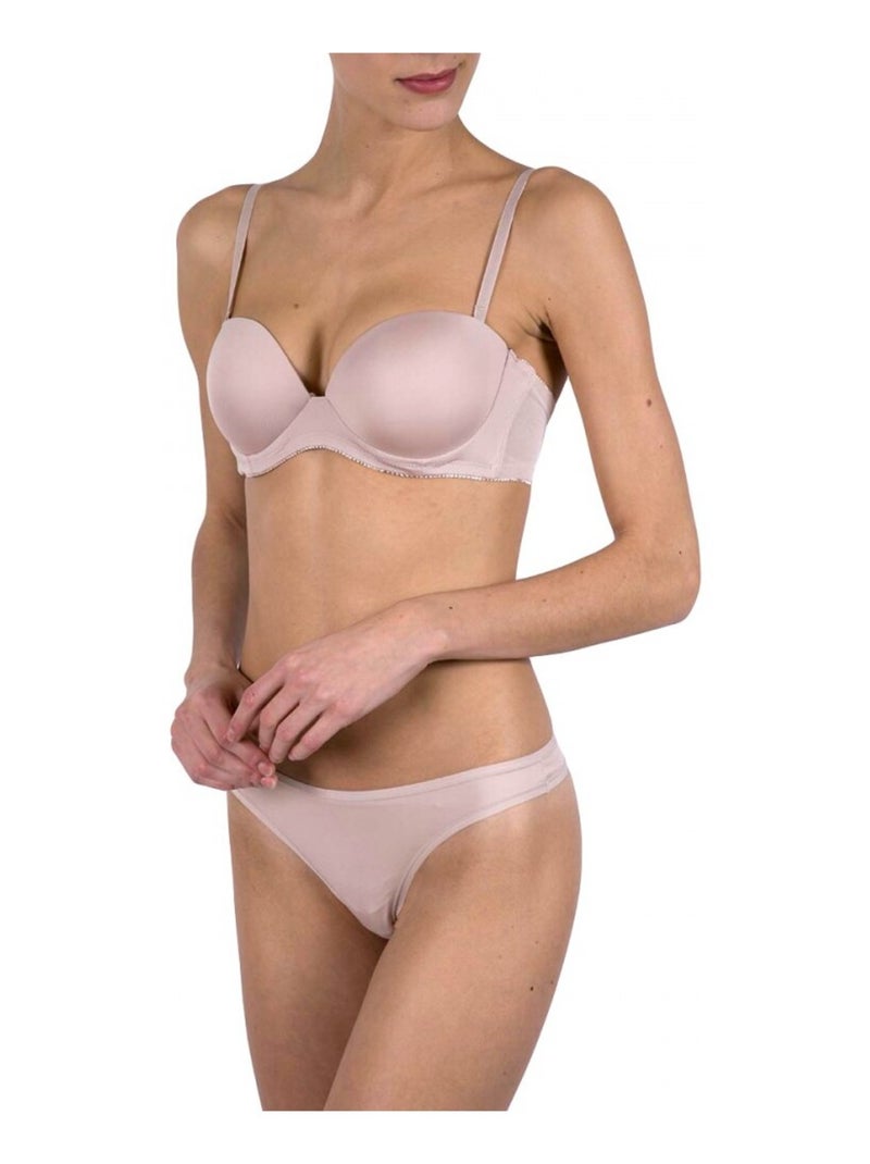 Soutien Bandeau Microfibra Bege - Kiabi
