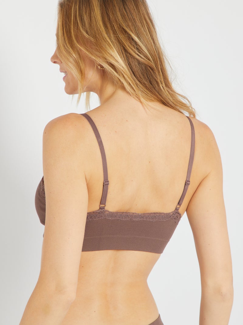 Soutien com almofadas amovíveis Marrom - Kiabi