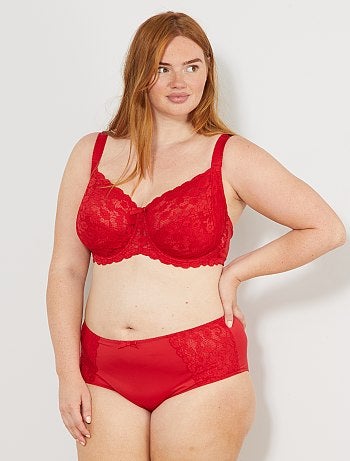 Lingerie tamanhos grandes - Soutien com copas em renda - Kiabi