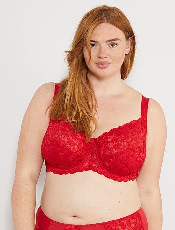 Lingerie tamanhos grandes - Soutien com copas em renda - Kiabi