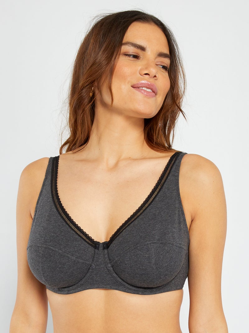 Soutien de algodão com copa D&E CINZA - Kiabi